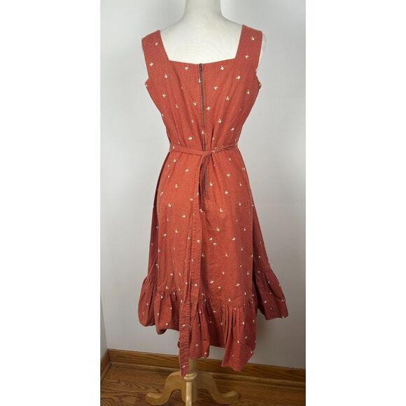 Vintage 60s 70s Calico Floral Prairie Romantic Dress Pinafore Cottagecore S - Picture 4 of 6